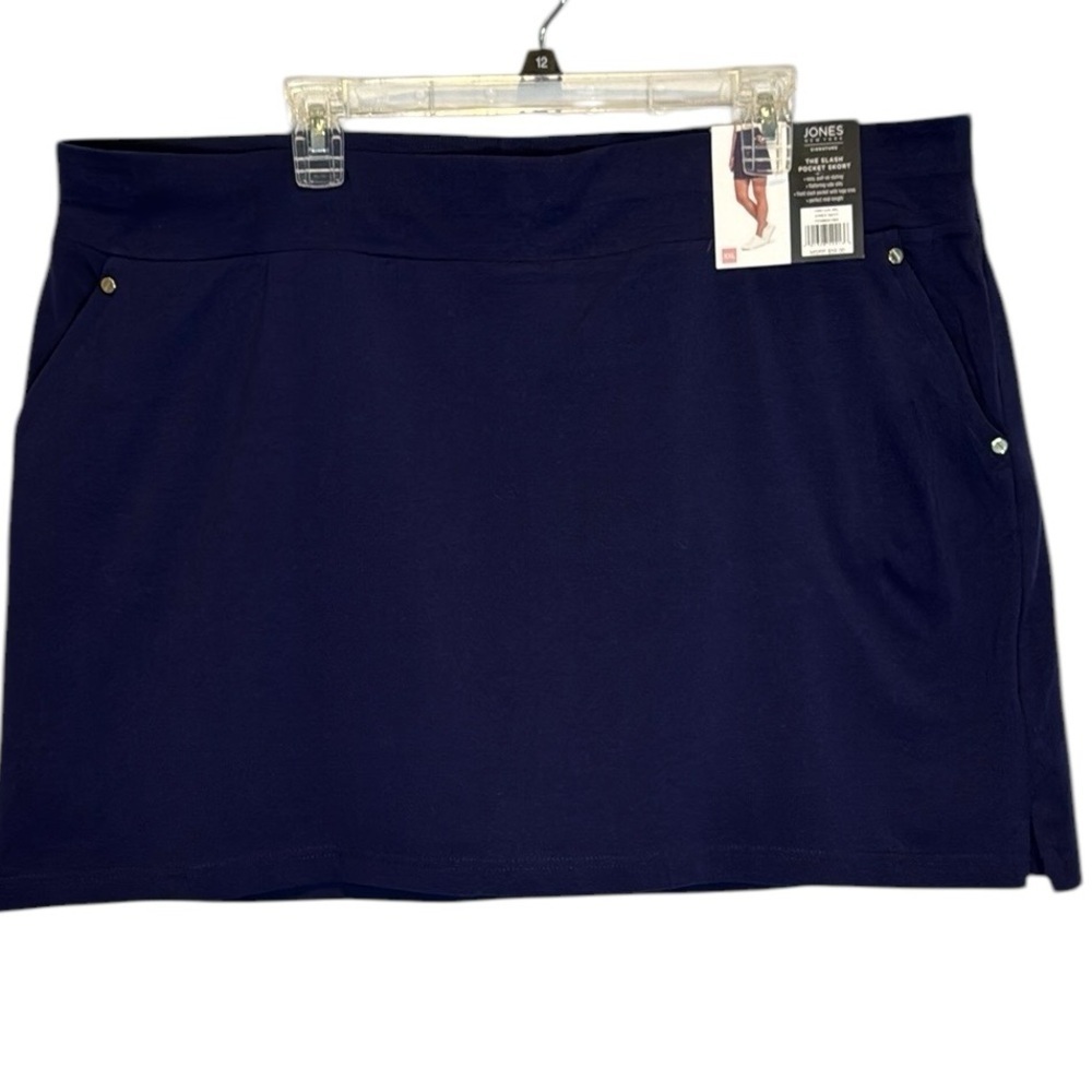 Jones New York Navy blue slash pocket skirt skort NWT XXL